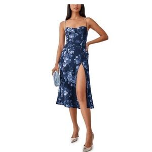 Reformation Juliette blue floral Midi Dress. Size 6